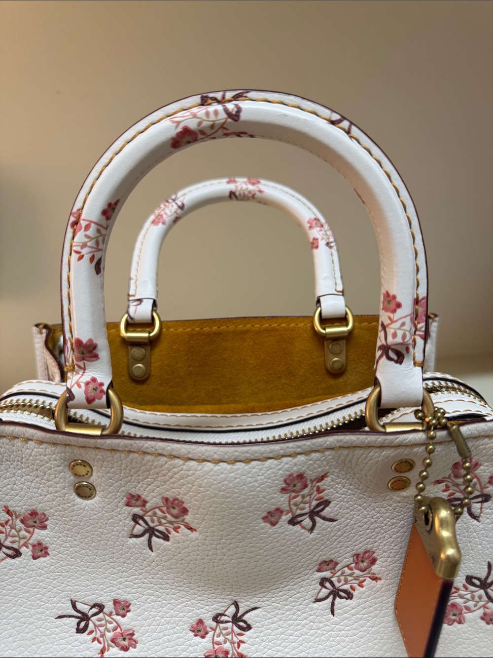Coach floral leather satchel - Picture 8 of 12